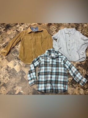 Set of Three Casual Button-Up Shirts corduroy/plaid/ cotton 5 years